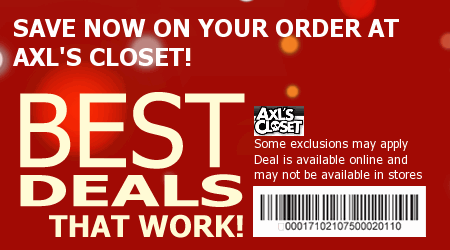 Axl's Closet Coupon Code