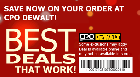 CPO DEWALT Coupon Code