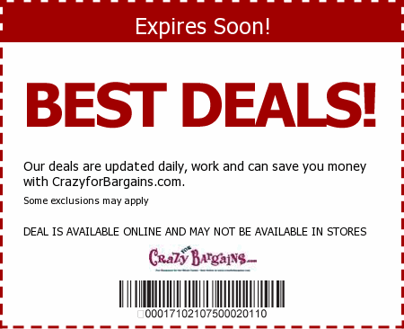 Crazy for Bargains Promo Code