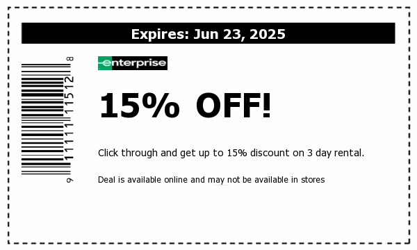 Enterprise car rental coupons weekly rates