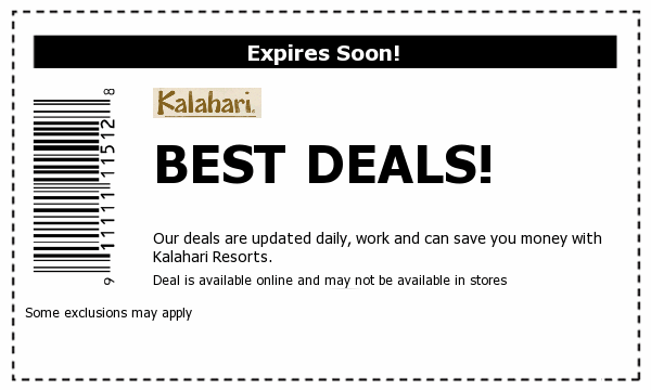 What are some discount coupons for the Kalahari Resort?