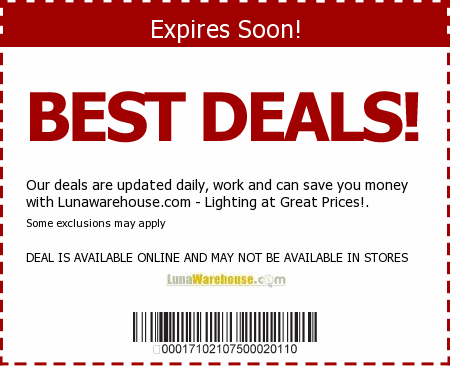 Lunawarehouse.com - Lighting at Great Prices! Promo Code